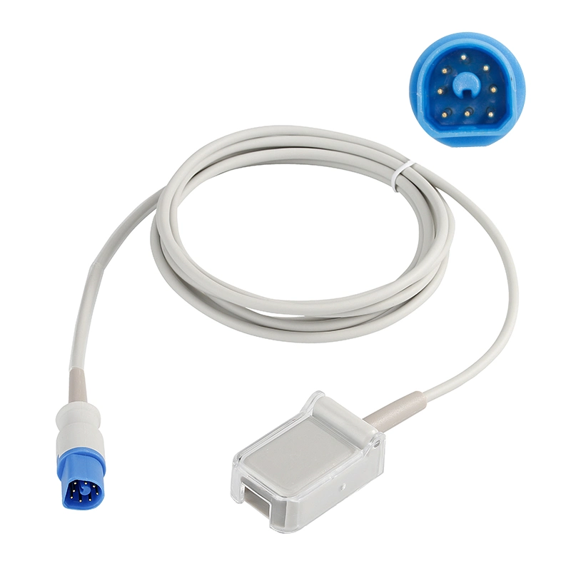 Medical Selling Reusable SpO2 Sensor Probes Extension Cable Compatible with Philips 8pin