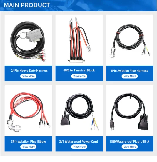 Amostra de personalização Fpic OEM Serviço ODM Chicote de fio industrial Cabo industrial